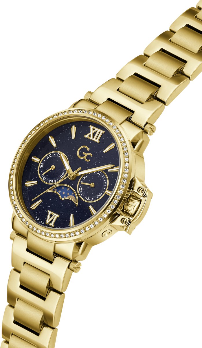 Gc Gc Moonchic Quartz Analoog Horloge Geelgoud-Tint Behuizing: 100% Roestvrij Staal | Armband: Roestvrij Staal 36 mm Z69002L1, Z69003L6, Z69004L7
