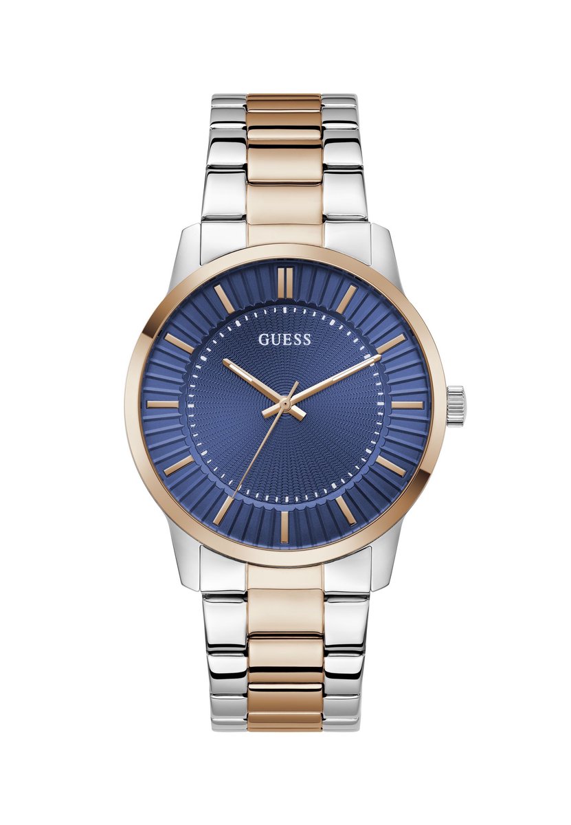 Guess Emmett Quartz Analoog Horloge Zilvertoon En Roségoud Kast: 100% Roestvrij Staal | Armband: 100% Roestvrij Staal 42 mm GW1050G2, GW1050G4, GW1050G6