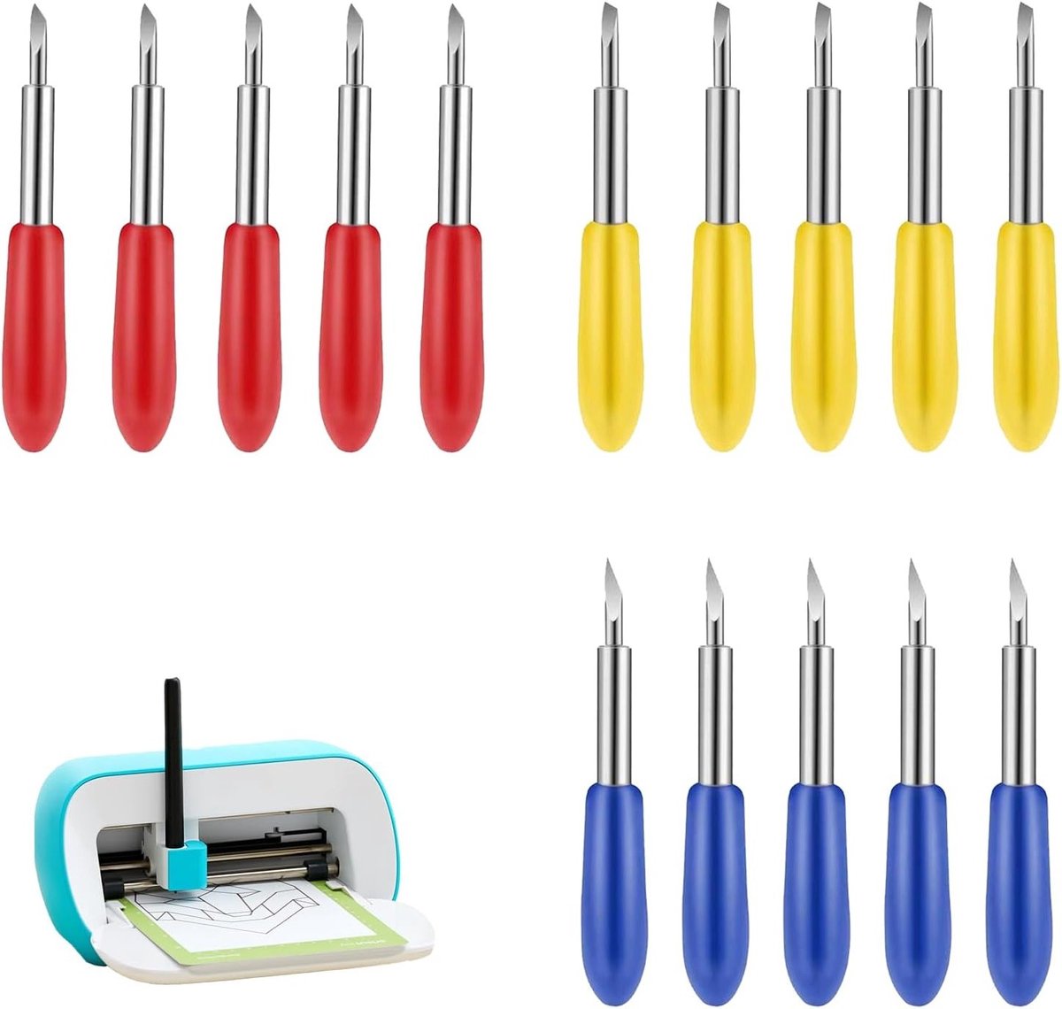 Set van 15 Vervangende Snijbladen voor Cricut Joy - 30° 45° 60° Snijmessen voor Papier, Vinyl en Leer - Geschikt voor Maker en Explore Machines - Multifunctioneel Gebruik