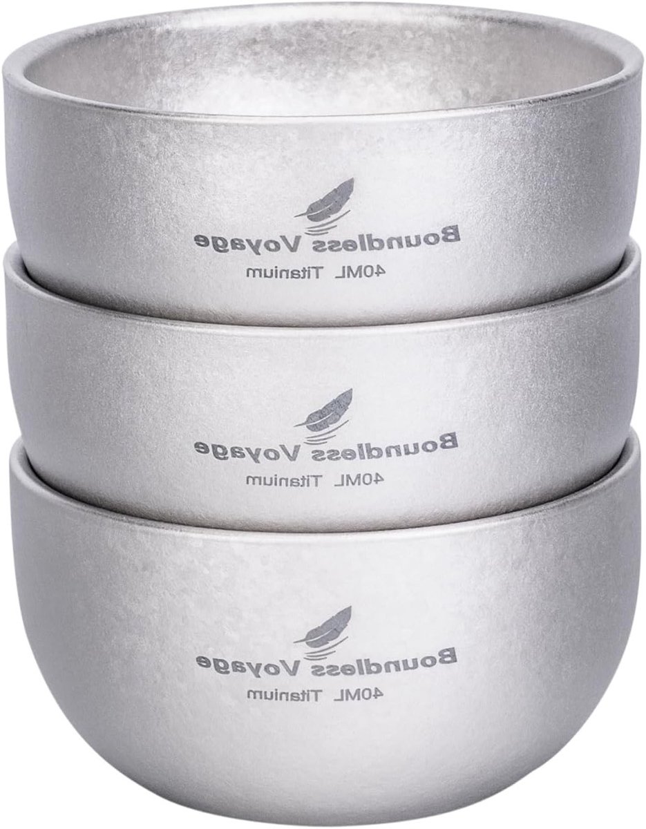 Dubbele Wand Mini Cup van Titanium, 40ml, Isolerende Theekopjes, Perfect voor Espresso, Whisky en Kantoor, Vaatwasserbestendig, Ideaal als Cadeau