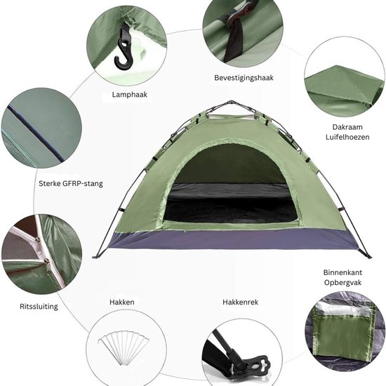 MKSS® 2 Persoons Tent - Trekking Tent - Campingtent van Merkloos — afbeelding 2