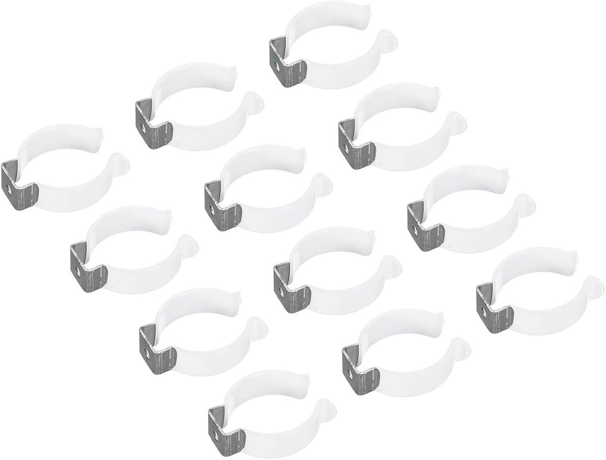 12 Stuks U Clips Beugel voor LED Lampen en Fluorescentielampen - RVS Steun voor Buizen en Klemmen, Voorkomt Doorzakken, Wit