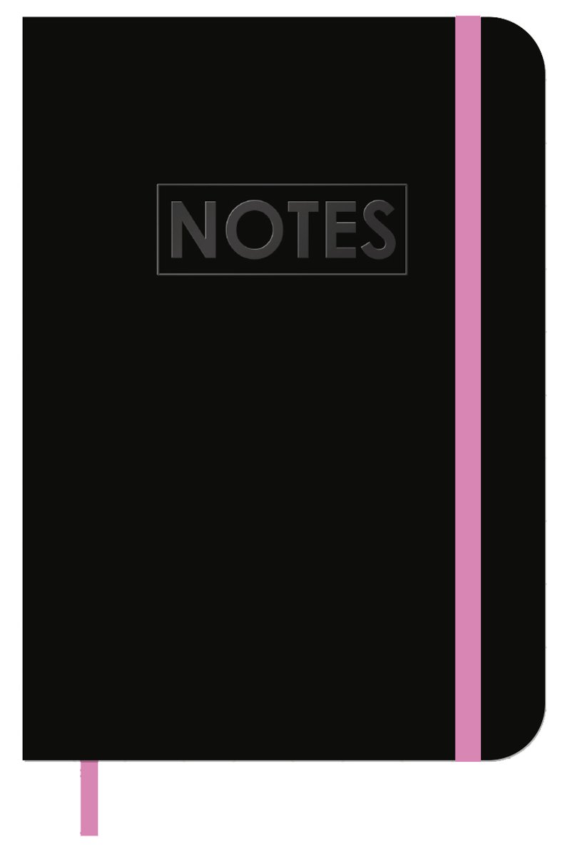 MGPcards - Notitieboekje/opschrijfboekje - gelinieerd - 80 pagina's - A6 formaat - Mini schrift met harde kaft - Zwart+Roze