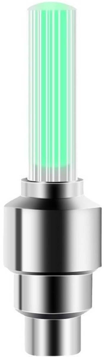 Daity Set van 4 stuks - LED-lichtstaafjes voor fietswielen - ventieldopjes voor autobanden - knipperende reflectoren voor fiets- en motorbanden (groen) — afbeelding 4