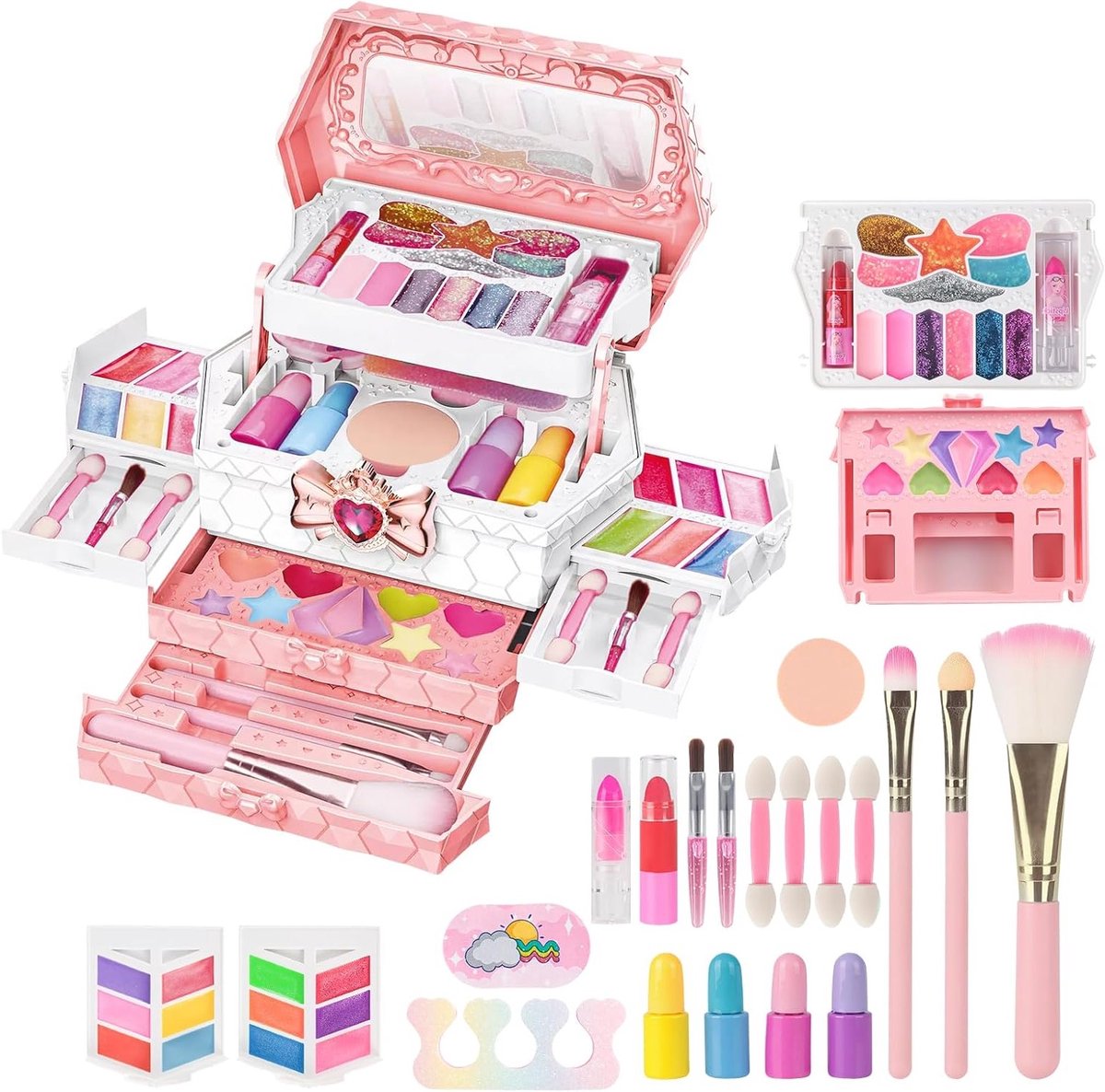 Complete Make-up Set voor Meisjes - Oogschaduw, Lippenstift en Blush voor Creatieve Looks