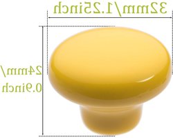 Set van 6 Ronde Keramische Meubelknoppen, Handgrepen voor Kinderkamer, Keuken en Boekenkasten (Geel)