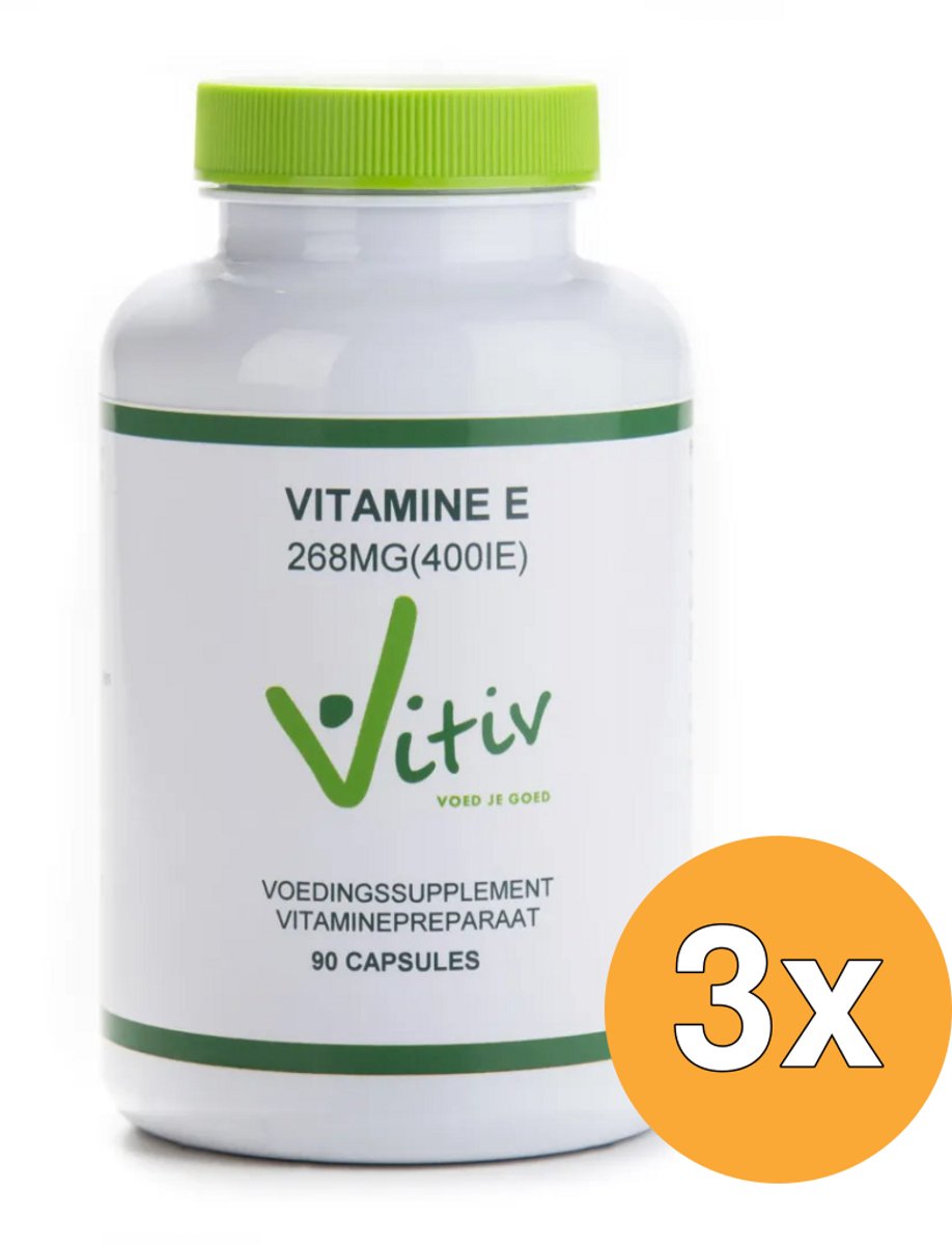 3x Vitiv Vitamine E400 (90 capsules)