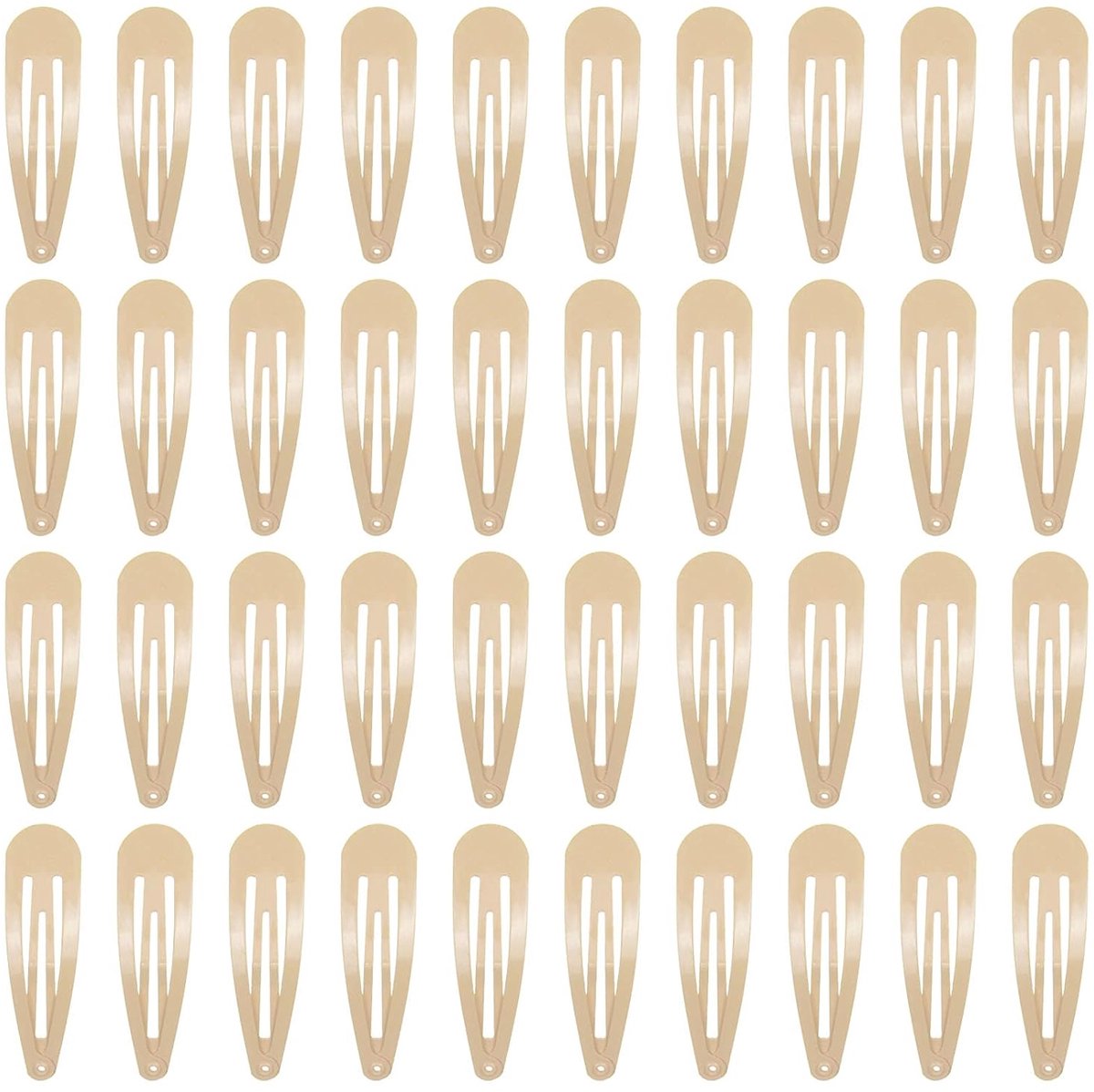 40 stuks haarspelden voor meisjes, 5 cm metalen snap-haarspelden voor vrouwen, haaraccessoires (kaki)