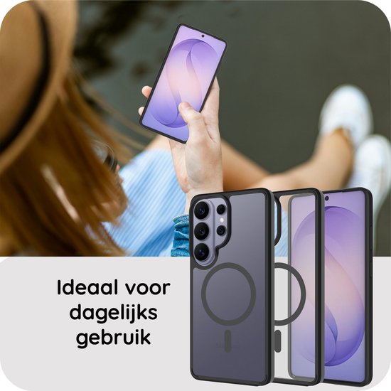 Cazy Hoesje compatible avec Samsung Galaxy S26 Ultra Hoesje compatible avec MagSafe - Military Grade Backcover - Zwart
