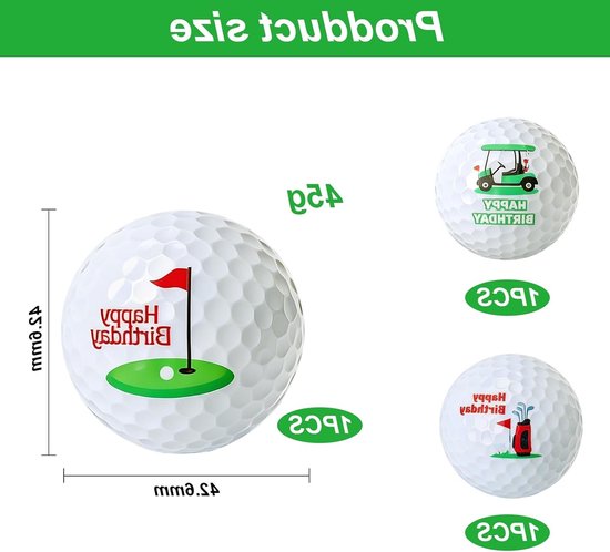 Persoonlijke golfballen met grappige verjaardagsmotieven, uniek cadeau voor golfers, perfect voor beginners en hobbyspelers van Merkloos — afbeelding 5
