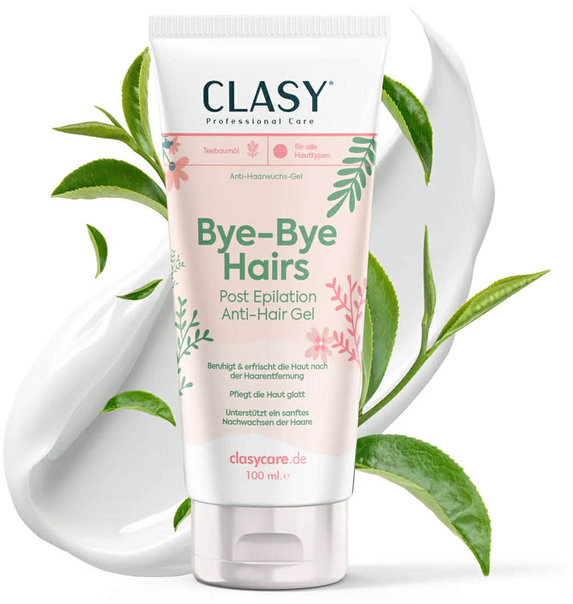 Clasy Care Professionele Bye-Bye Hairs Gel – After Epilatie Verzorging – Ontharingscreme – Verzacht & Hydrateert de Huid – Tegen Ingegroeide Haren – 100 ml