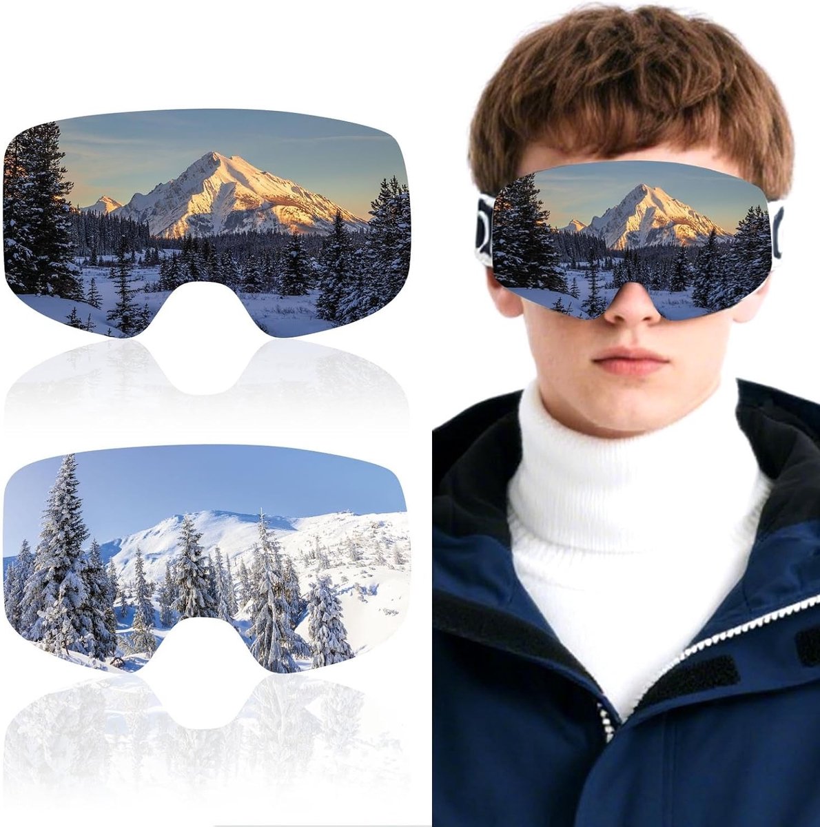 Ski Goggles Beschermhoes Set van 2 - Draagbare Bescherming Tegen Krassen en Stof voor Skibril