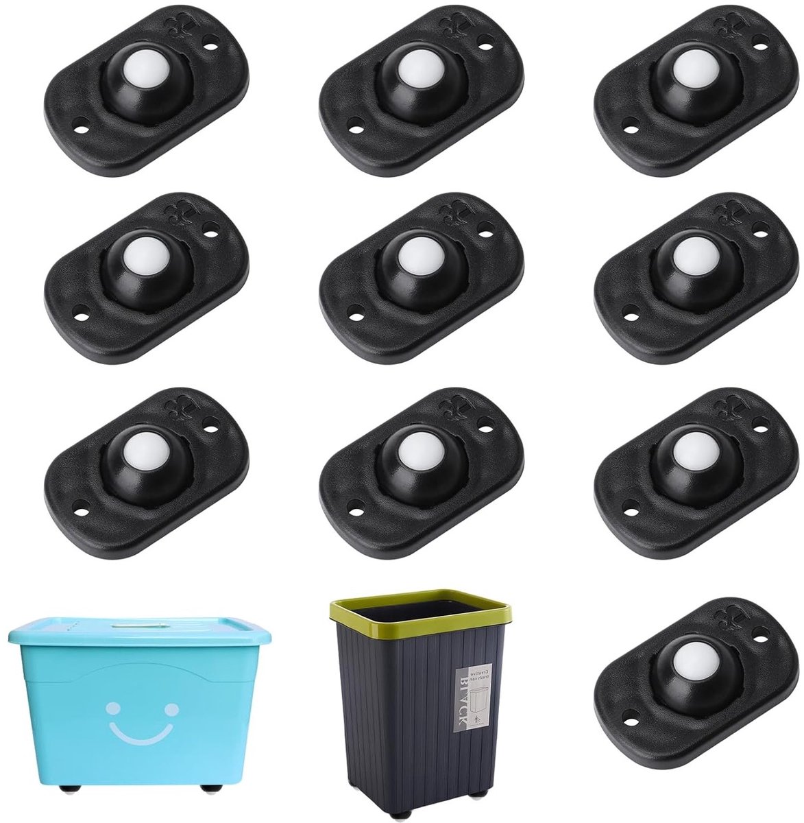 Zelfklevende Mini Meubelswielen, 360° Draaibare Rollen voor Keukenapparatuur, Set van 10, Sterke Belastbaarheid, Eenvoudige Montage, Flexibele Beweging, Ideaal voor Meubels en Apparaten
