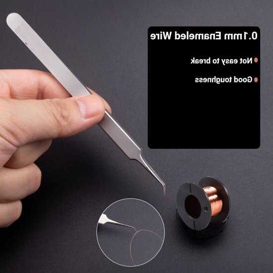 5 Stuks 0.1mm Emaillerd Koper Draad voor Magnetische Wikkelingen, Geïsoleerde Winding Draad met Isolatie voor Strakke Spoelen en Elektronische Toepassingen — afbeelding 3