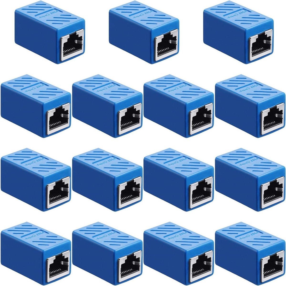 Ethernet Coupler voor Cat7/Cat6/Cat5e/Cat5 Netwerk Kabel, Vrouwelijke Connector, 15 Stuks, Ideaal voor Netwerkuitbreiding en Verbeterde Verbinding