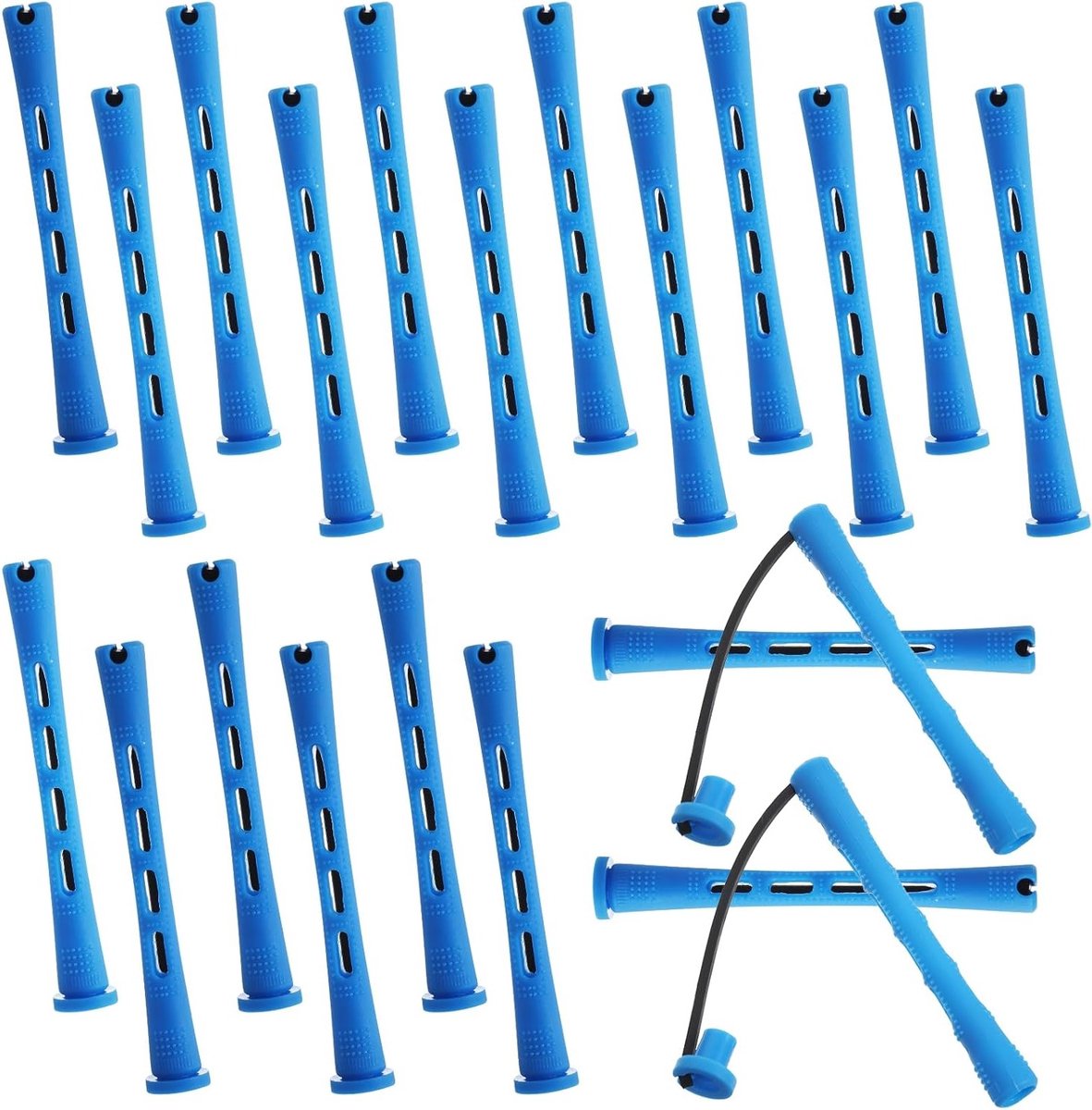 Set van 40 Koude Golf Permanent Rollen voor Lang en Kort Haar, Perfect voor Krullen en DIY Haarstyling, Blauw