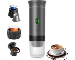 Koffiemachines - Koffiezetapparaat - Draagbaar Koffiezetapparaat - Koffiemolen - Compact koffiezetapparaat - Miniatuur draagbaar espressoapparaat - Elektrisch reiskoffiezetapparaat met verwarming - Van 60 ml - Voor wandelen - Grijs