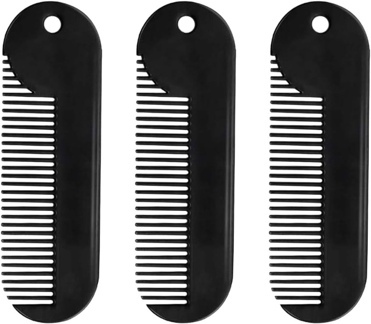 3 Stuks Haarborstel Set voor Mannen - Kleine Baardkammen, Gezichtshaarkam en Mini Zakkam voor Perfecte Baard en Snorverzorging