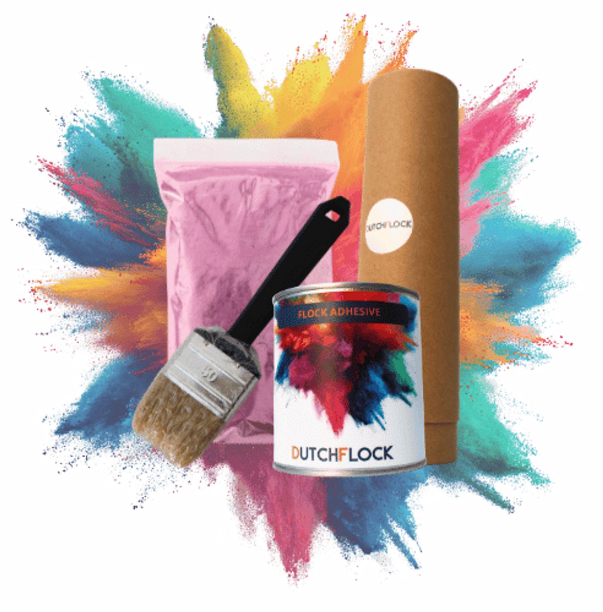 Flocking Kit Violet Mega | 800gr. flocking poeder - 1000ml flock lijm - applicator - kwast
