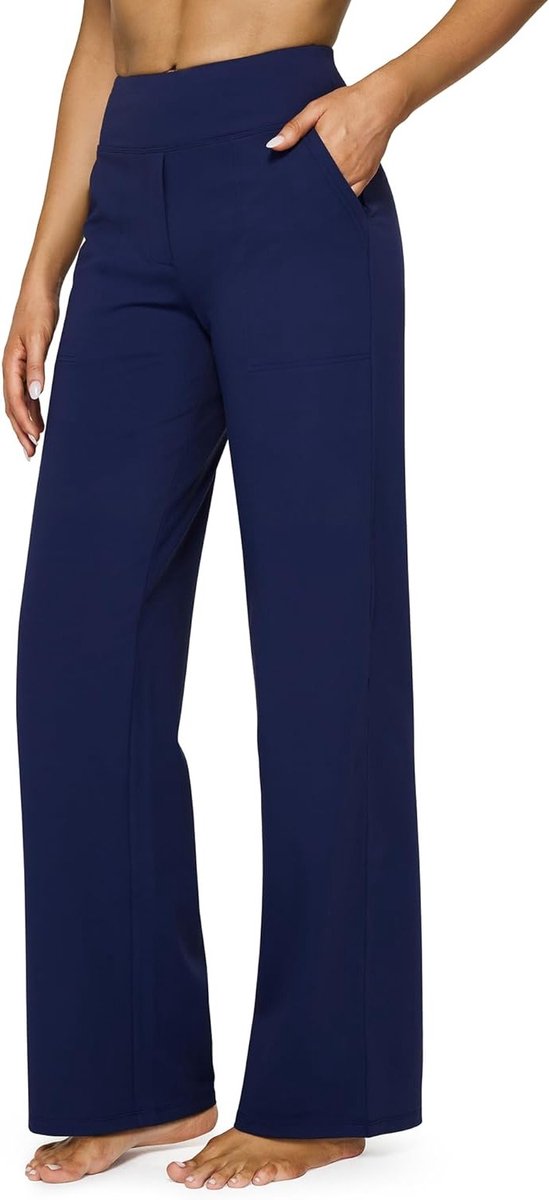 Neat Yoga Pants met Pockets voor Dames - Wijde Broek met Hoge Rek voor Werk, Casual en Jogging, Tummy Control en Verkrijgbaar in Petite, Regular en Tall