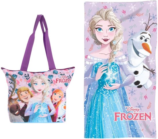 Frozen strandset; strandtas en strandlaken