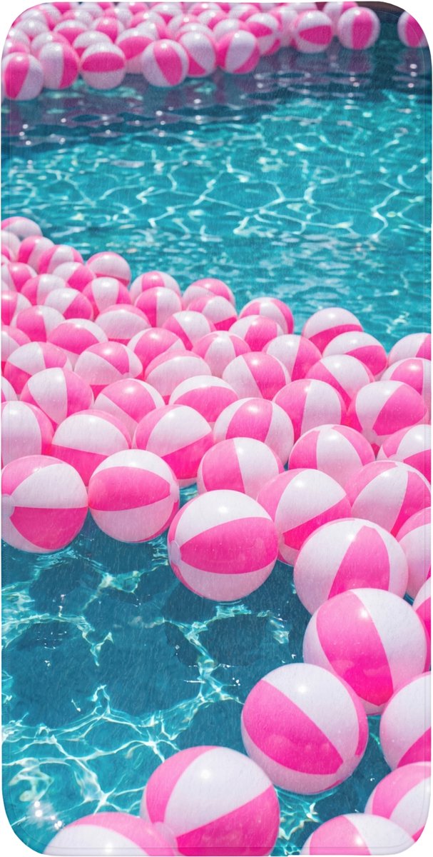 Badmat 60x120 cm - Antislip - Strandballen - Roze - Water - Badmatten voor badkamer - Badkamermat - Douchemat - Badkamer mat