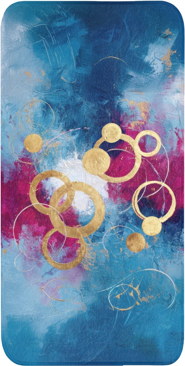 Badmat 60x120 cm - Antislip - Cirkels - Goud - Abstract - Badmatten voor badkamer - Badkamermat - Douchemat - Badkamer mat