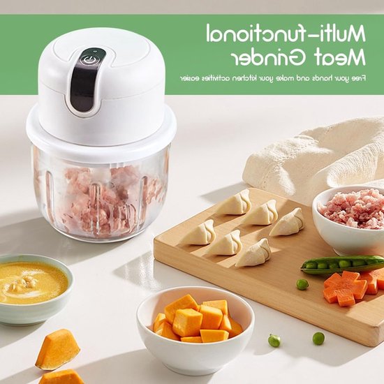 Draadloze Mini Uienhakker met USB Opladen - Elektrische Keuken Slicer voor Uien, Fruit, Noten en Vlees — afbeelding 5