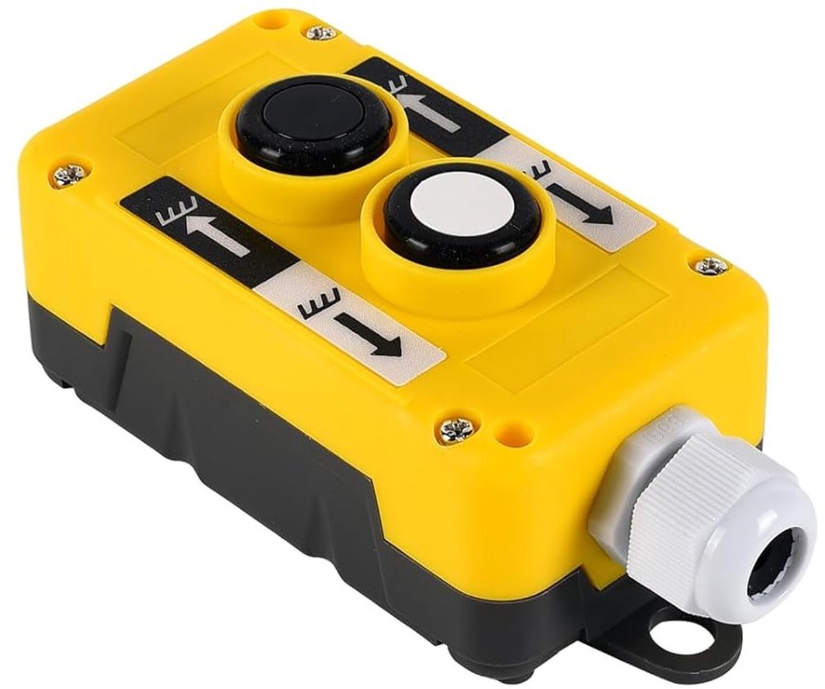 Hefcontroller met 2 knoppen voor kraan en lift, ABS kunststof, schakelaar voor hijsinstallaties en bedieningselementen