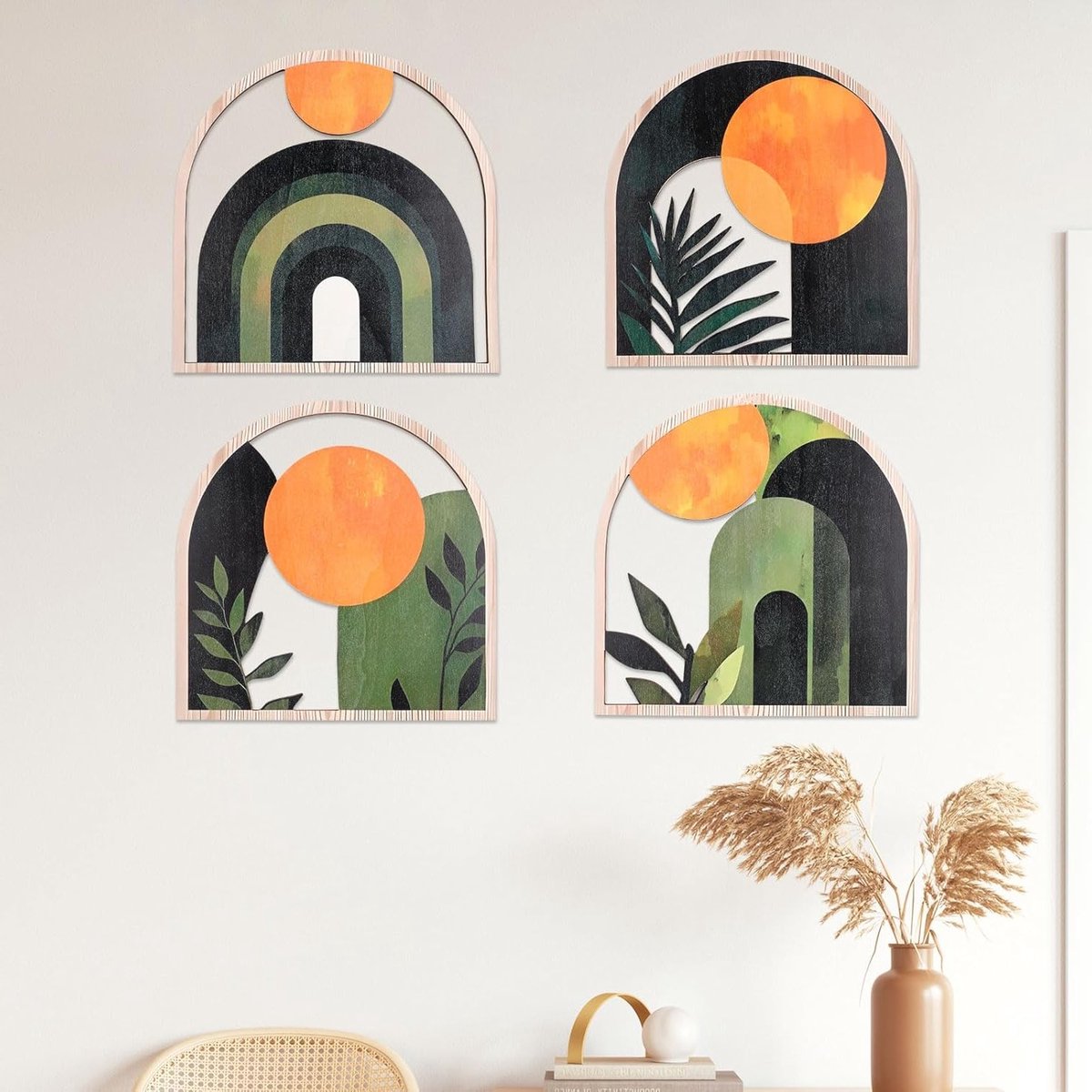 Houten boho wanddecoratie voor woonkamer, boerderijstijl en kinderkamer - Unieke en stijlvolle muuraccessoires