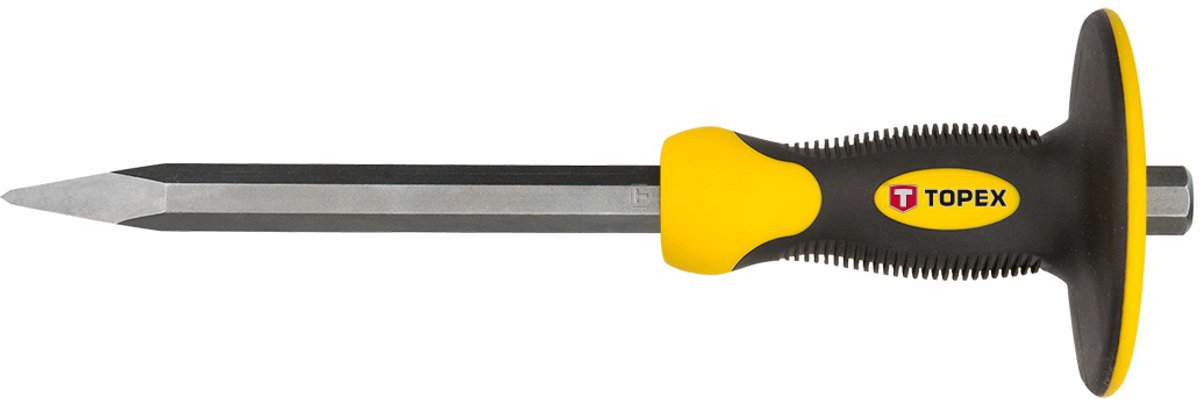 Topex - Doorsteekbeitel - Ergonomisch - 4 x 19 x 300 mm - Met Handbescherming