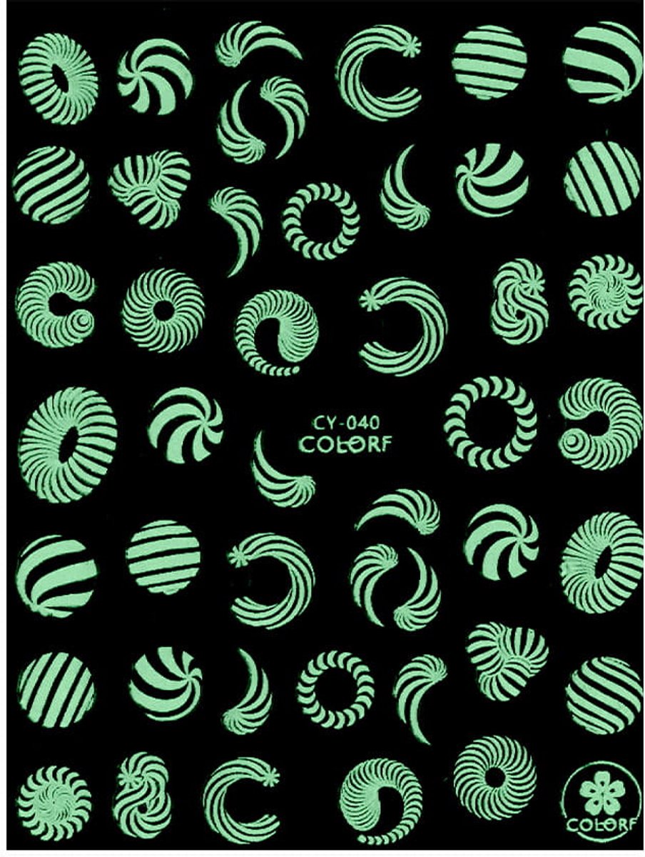 Allepaznokcie Colorf CY-040 - Nagelstickers - Dun - Zelfklevend - UV-oplichtend