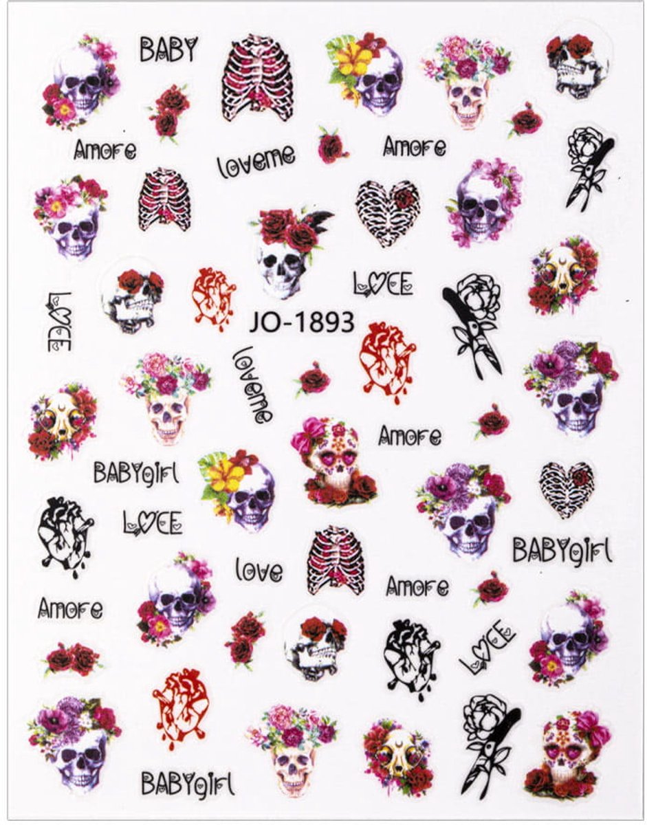 GNB-LAB JO-1893 Serie - Zelfklevende Nagelstickers - Halloween - Dunne - Flexibel