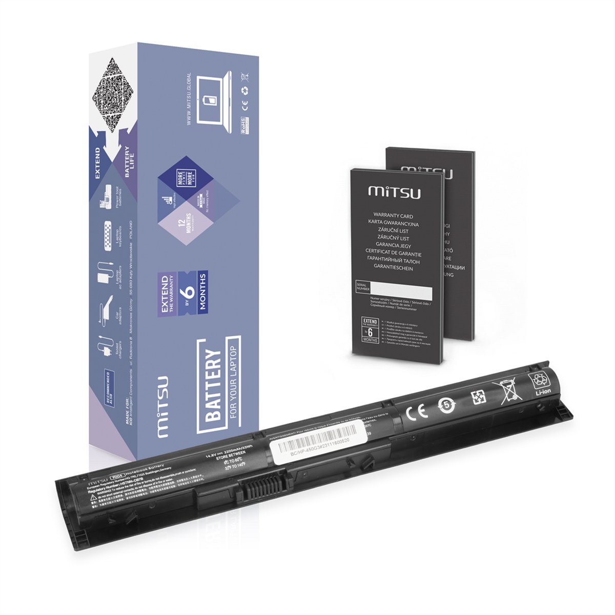 Mitsu - ProBook 450 455 470 G3 Batterij - Tianneng Ogniwa - 24 Maanden Garantie