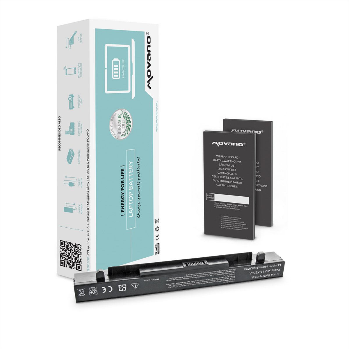 Movano - Bateria Asus X550/A450/K550 - 4400mAh - Li-Ion - Hoge Kwaliteit