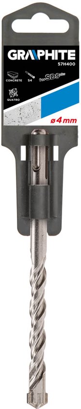 Betonboor Graphite 4mm x 110mm, SDS Plus, dubbele spiraal.