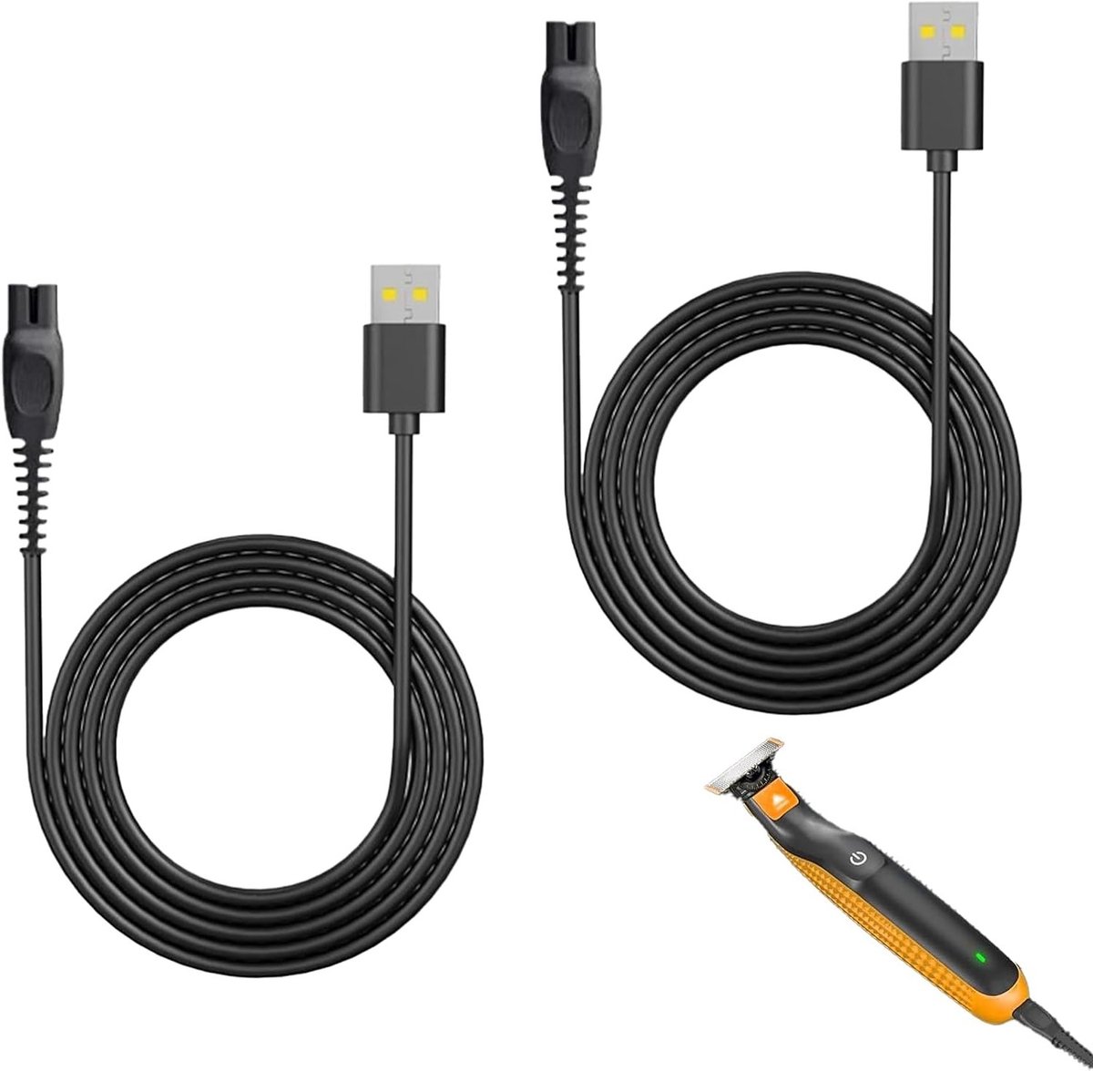 2-Pack 5V USB Oplaadkabel voor OneBlade QP2734 QP2724 QP2824 en QP2834, Geschikt voor Scheerapparaten, Duurzaam en Flexibel, Ideaal voor Thuisgebruik
