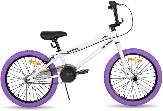 Joystar Brockway BMX-fiets - 20 inch - Handrem - Remmen - Achter V-brake - Pegs - Paars - Geschikt voor buitenactiviteiten in de lente van JOYSTAR — afbeelding 2