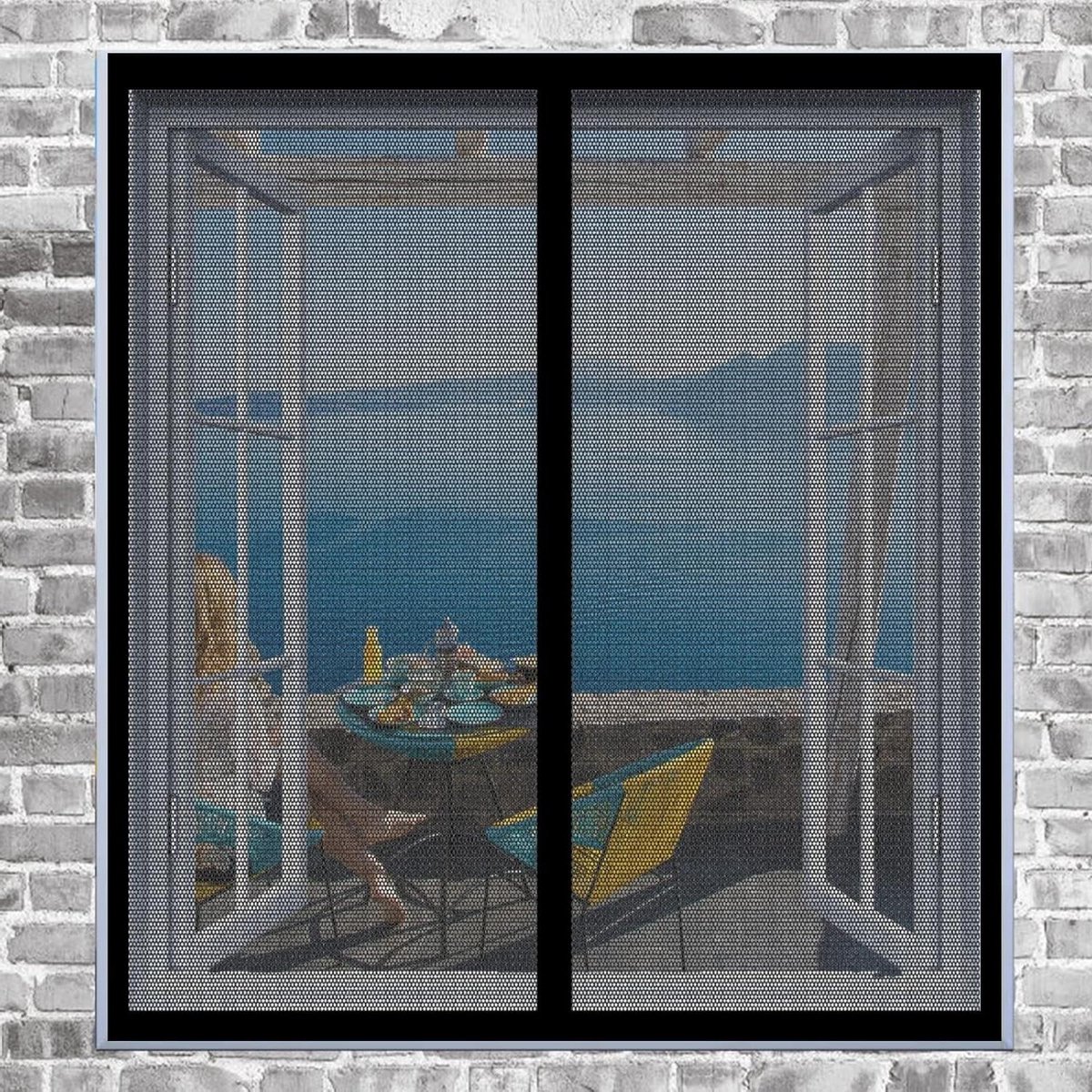 Klamboedeur Magneet - Raamhor Horraam - Insecten Buiten Houden - Automatisch Sluitend - 130 x 140 cm - Zwart