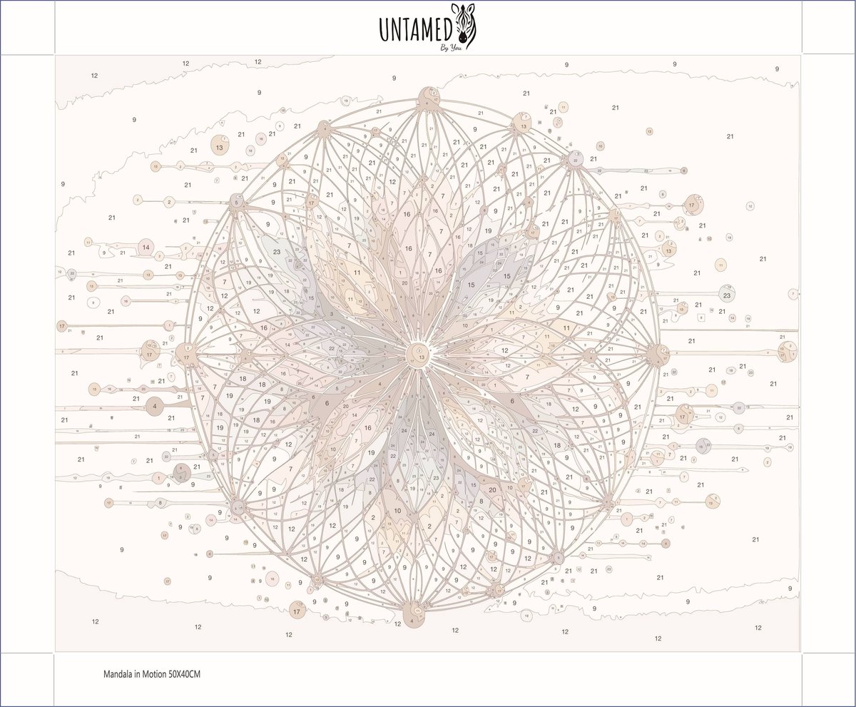 Paint by numbers – schilderen op nummer – DIY decoratie – Mandala – Mandala in Motion — afbeelding 2