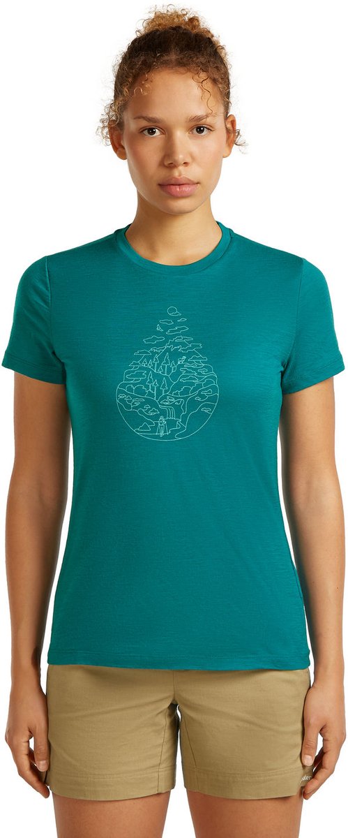 Icebreaker W 150 TL III SS T H – Outdoor Kleding Fleeces en Truien T-Shirt Turquoise