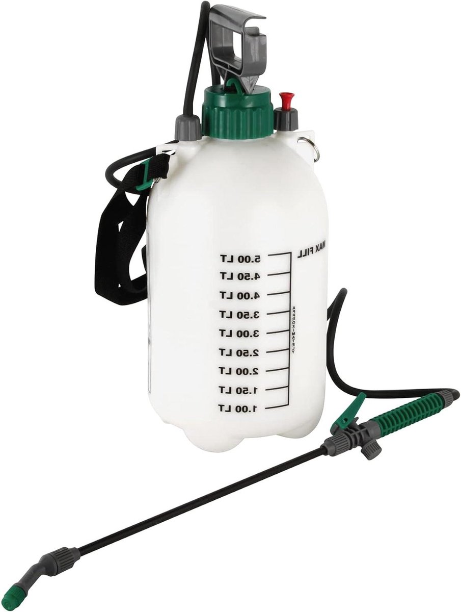 Druksproeier - Tuinsproeier Sproeiflacon - Planten Besproeien - Continue Druk - 5 Liter - Wit
