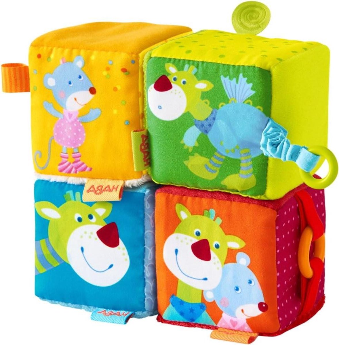 Knuffel Kubus - Zachte Speelkubus - Baby Ontwikkeling - Zacht Materiaal - 16 cm - Multicolor