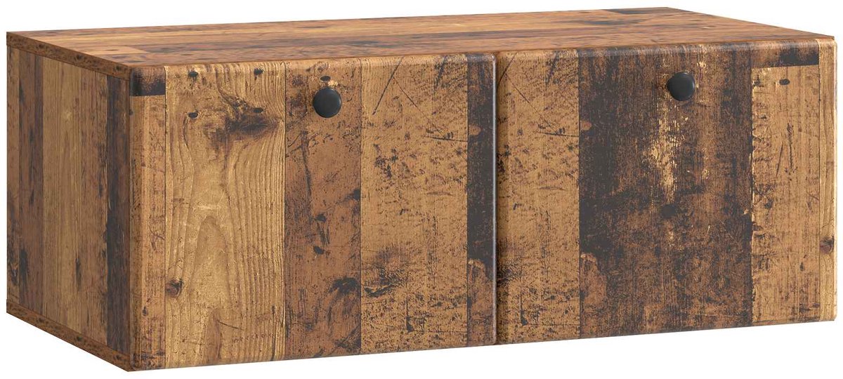 vidaXL - Wandmontage - TV-kast - 78,5 - x - 41 - x - 30 - cm - Oud - hout - Bewerkt - hout