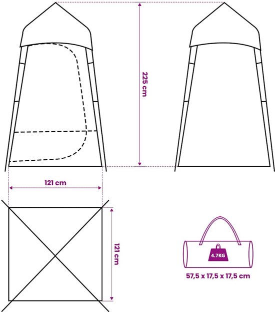 vidaXL - Toilettent - waterdicht - groen van Vidaxl — afbeelding 4