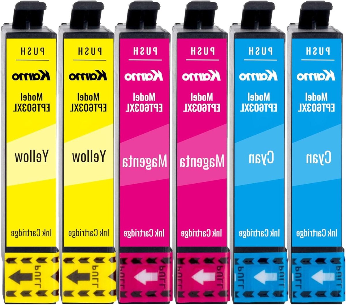Ink Cartridges Multipack - Inkt Patronen Toner - Thuis Printen - Hoge Paginaopbrengst - 6 Stuks - Zwart Cyaan Magenta Geel