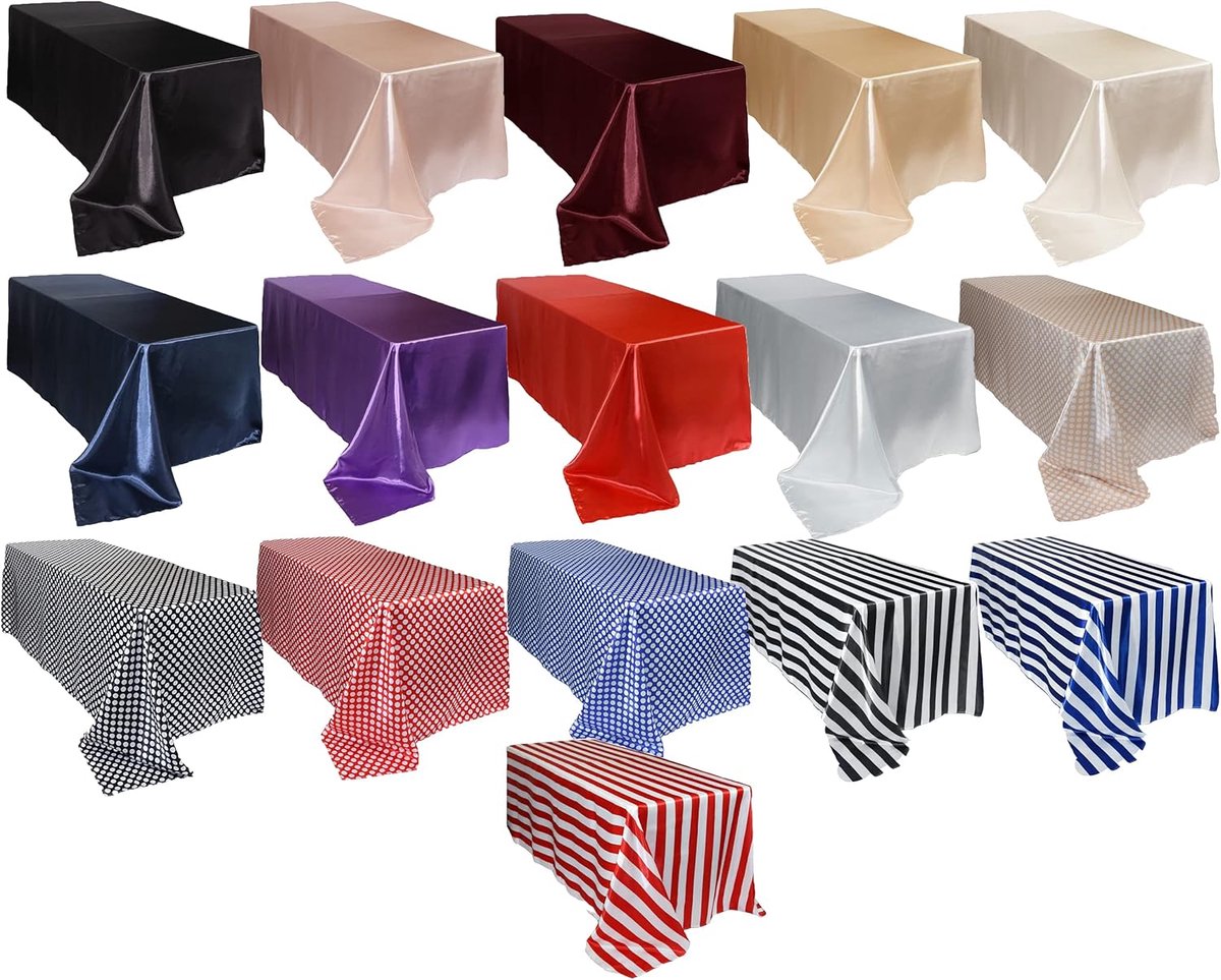 Satijnen Tafelkleden - Tafelrok Cover - Feestelijke Decoratie - Glanzende Afwerking - 90 x 132 inch - Blush