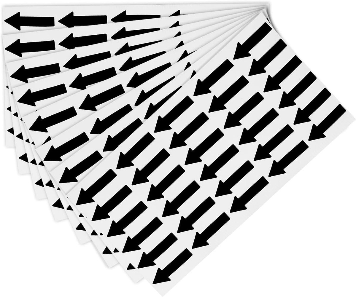 Pijlsticker Labels - Direction Stickers - Flow Indicatie - Waterproof PVC - 450 Stuks - Zwart