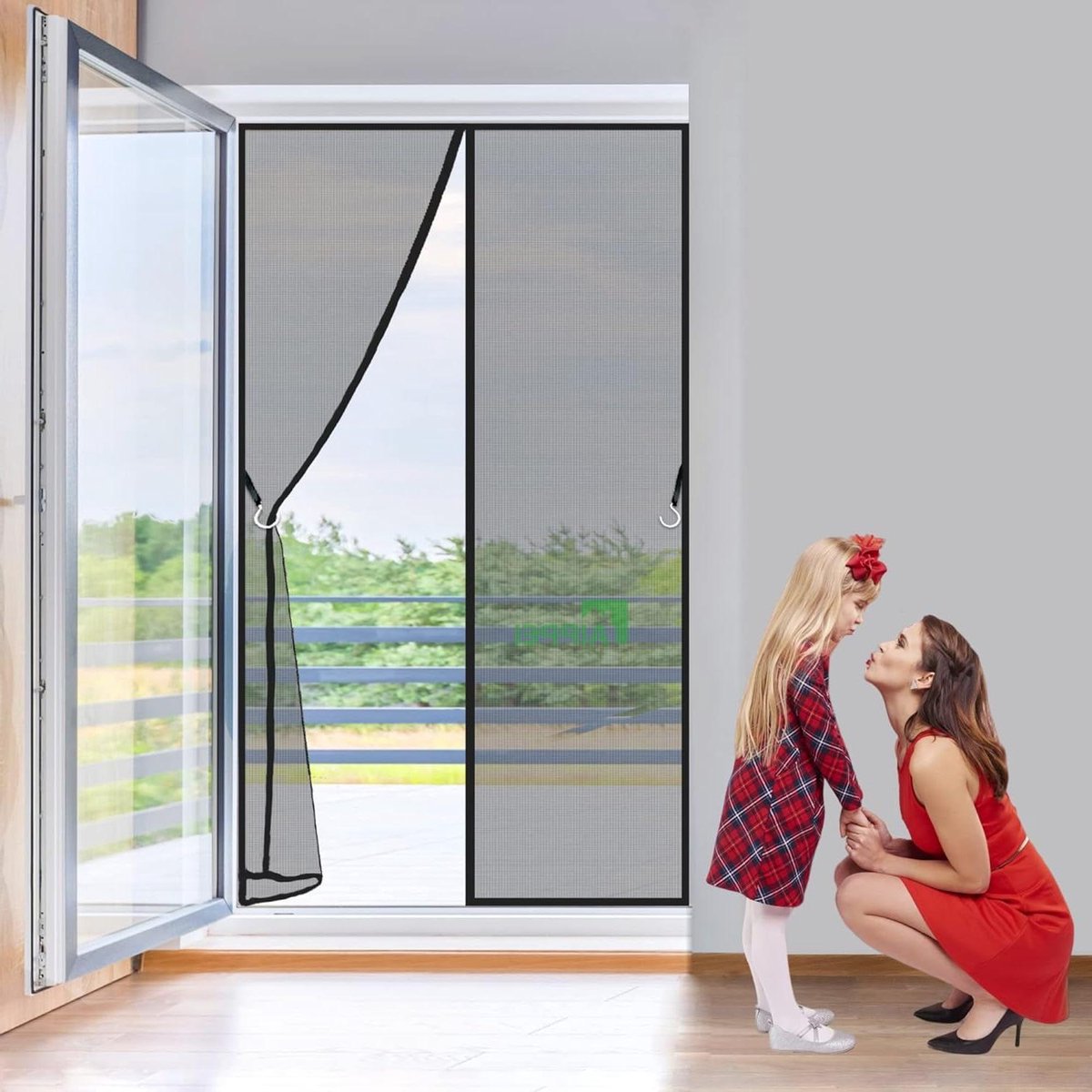 Garage Schermdeur - Magnetische Hordeur - Insecten Buiten Houden - Handsfree Toegang - 90x225 cm - Zwart