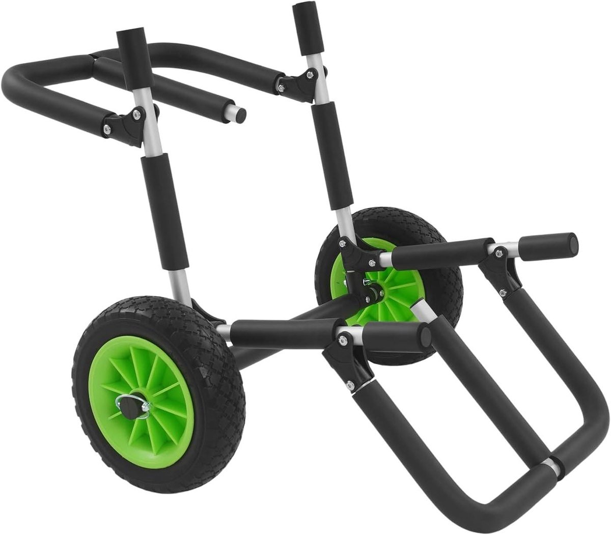 Transportwagen - Kajak SUP - Watersport Vervoer - Aluminium Constructie - 80 kg Draaglast - Zwart Groen